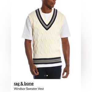Rag and bone, vanilla Windsor sweater vest, S